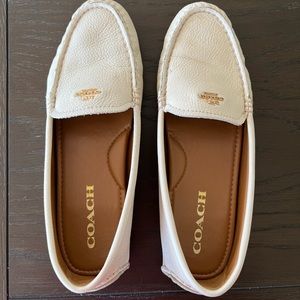 Coach women’s white leather driving shoes